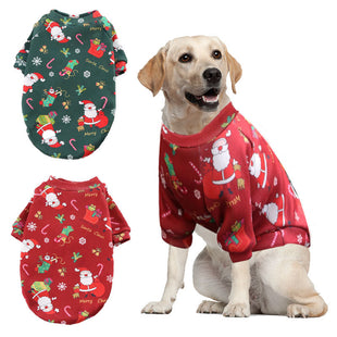 Christmas Print Fleece Sweater for Dogs & Cats - Medium & Large