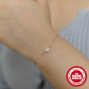 S925 Silver Plated 14K Gold Zircon Adjustable Bracelet – Japanese Style All-Match Women's Gift with Niche Design