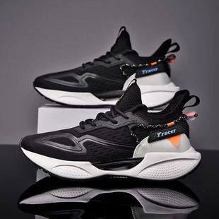 Spring & Summer Flying Weaving Lace-up Running Shoes – Plus Size Casual Men’s Footwear