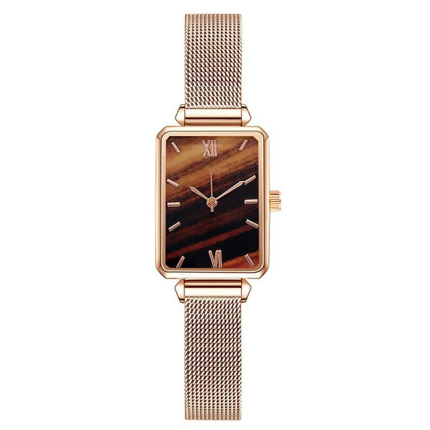 Fashion New Women&amp;amp;#039;s Watch Alloy Mesh Belt Small Green Watch Ladies Square Head Quartz Watch Women&amp;amp;#039;s Watch