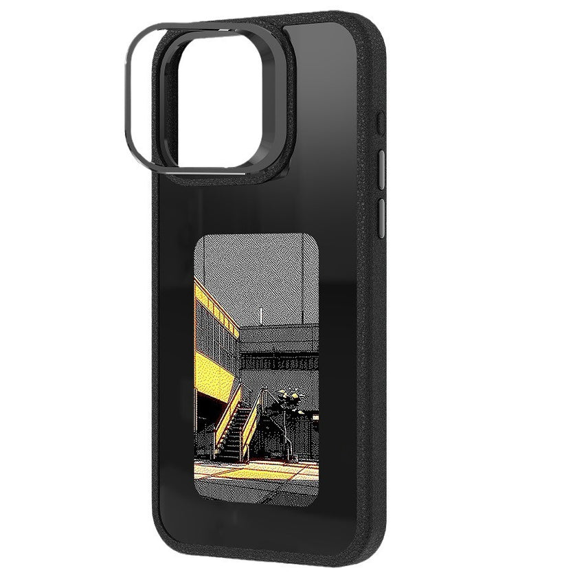 Cross-border Hot Four-color Ink Screen Smart NFC Connection Screen Creative DIY Bracket Mobile Phone Case Anti-fall Protective Cover