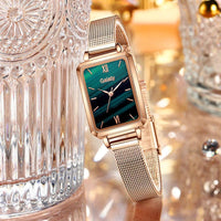 Fashion New Women&amp;amp;#039;s Watch Alloy Mesh Belt Small Green Watch Ladies Square Head Quartz Watch Women&amp;amp;#039;s Watch