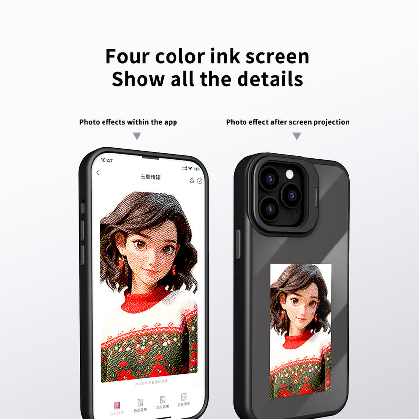 Cross-border Hot Four-color Ink Screen Smart NFC Connection Screen Creative DIY Bracket Mobile Phone Case Anti-fall Protective Cover