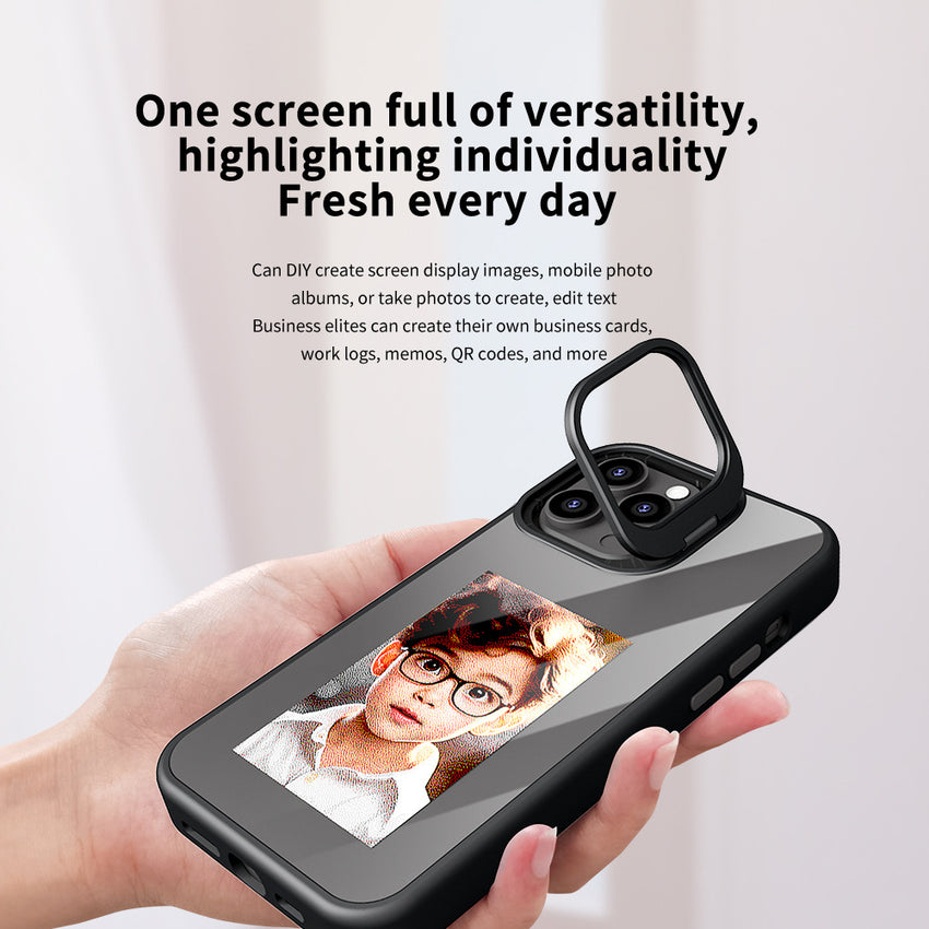 Cross-border Hot Four-color Ink Screen Smart NFC Connection Screen Creative DIY Bracket Mobile Phone Case Anti-fall Protective Cover