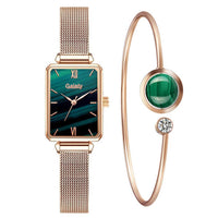 Fashion New Women&amp;amp;#039;s Watch Alloy Mesh Belt Small Green Watch Ladies Square Head Quartz Watch Women&amp;amp;#039;s Watch