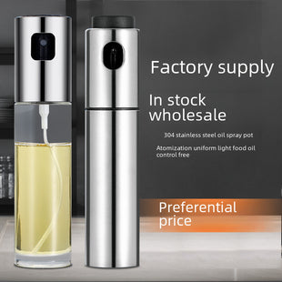 304 Stainless Steel Oil Spray Bottle – Kitchen & Barbecue Seasoning Pot