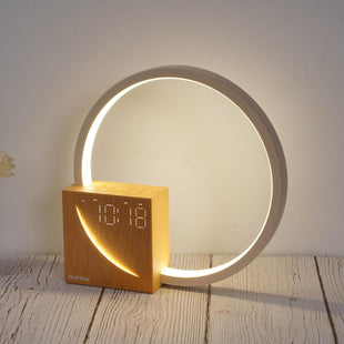 AJ300 White Noise Desk Lamp with Alarm Clock, 10W Charger, Touch Night Light & Wake-up Light