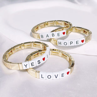 Personalized Enamel Golden Letter Bracelet – Foldable Love Expression Bracelet