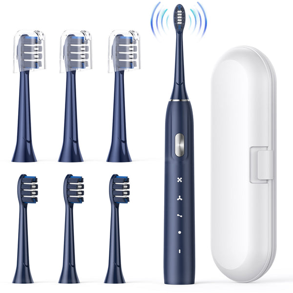 Rechargeable Electric Toothbrush for Adults | 120-Day Battery, Brush Heads, Holder & Travel Case