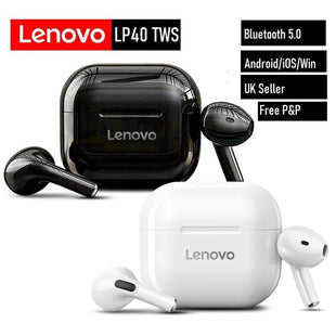 Lenovo LP40 Wireless Bluetooth Earbuds | In-Ear, Gaming, Sports, Music