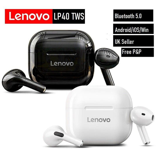 Lenovo LP40 Wireless Bluetooth Earbuds | In-Ear, Gaming, Sports, Music